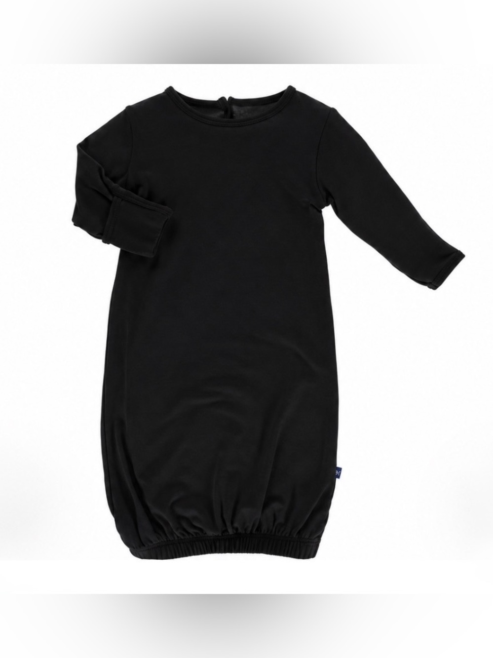 KICKEE PANTS Newborn Layette Gown in Black - 0-3M